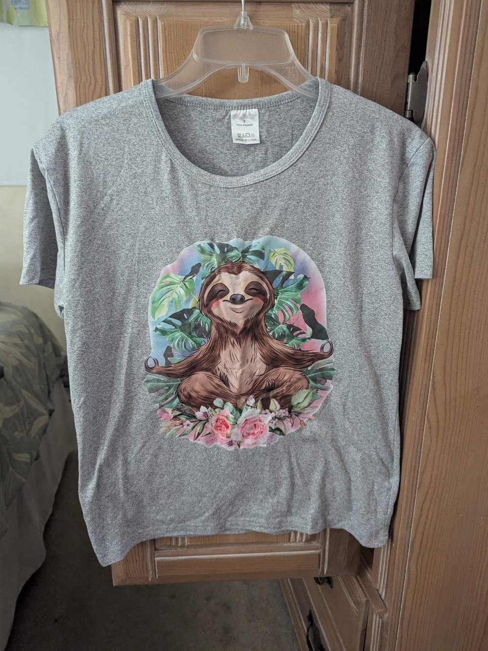 Women Gray Sloth Graphic Tee